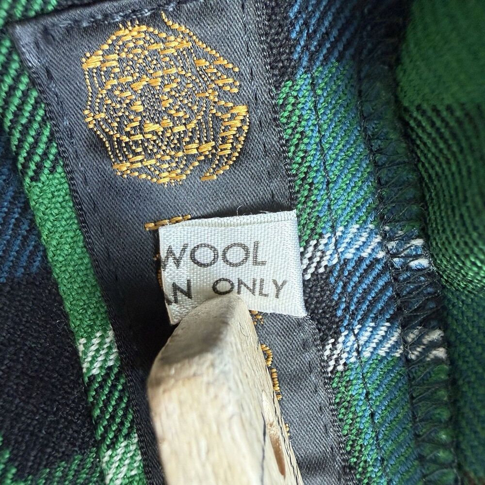 VTG Anderson Innes Scotland Wool Tartan Kilt Youth Green Plaid Adjustable Waist - Picture 4 of 10